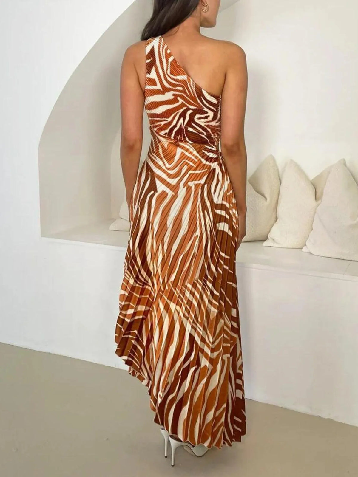 One Shoulder Asymmetrical Maxi Dress