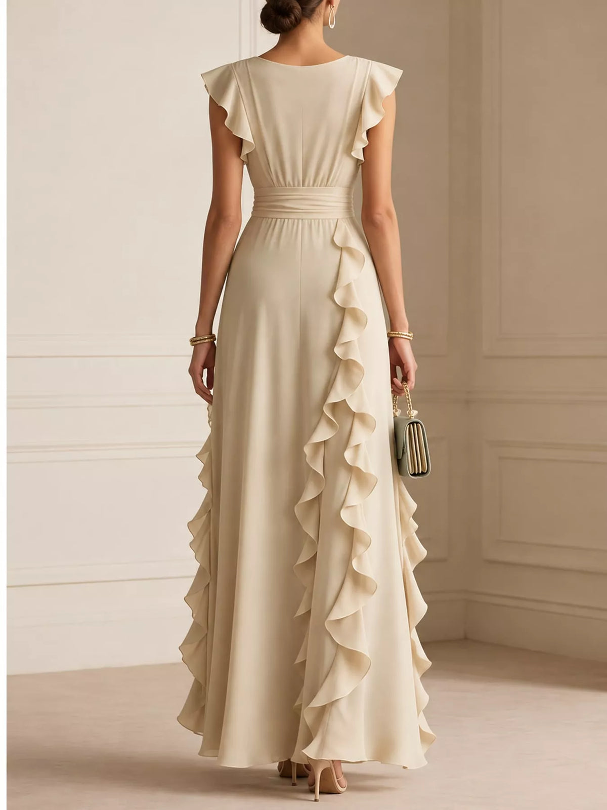 Ruffled Surplice Maxi Dress