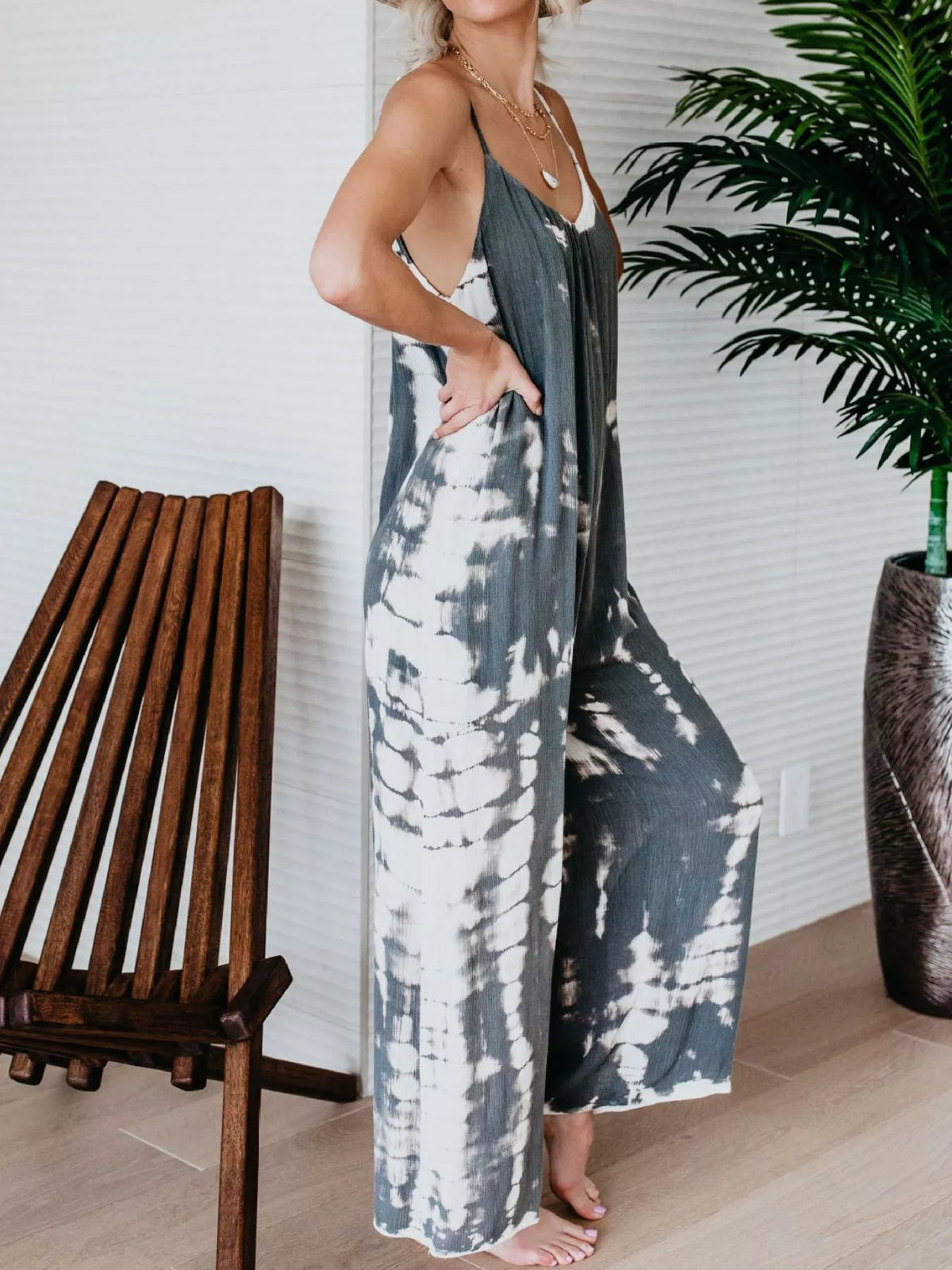 Tie-Dye Wide Leg Jumpsuit