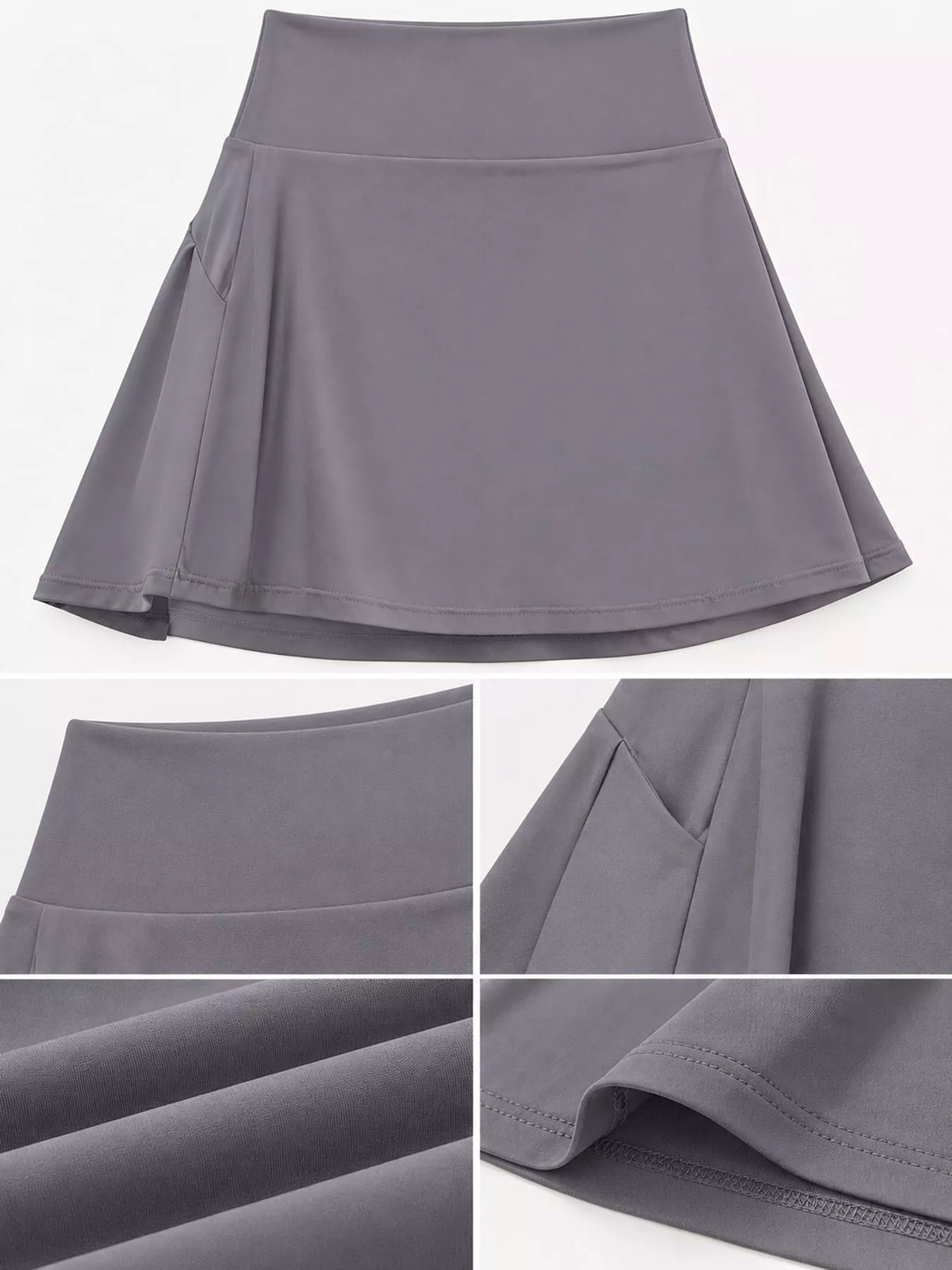 High-Waisted Pleated Active Skirt