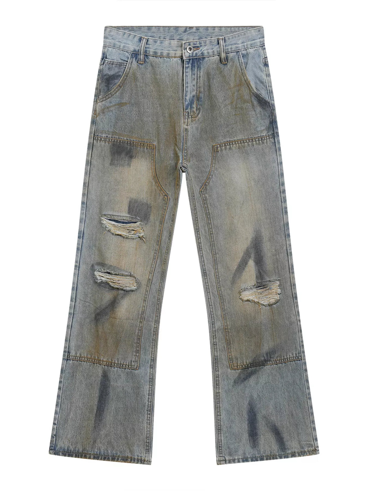 Loose-Fit Distressed Jeans in Light Wash by DashingTogs