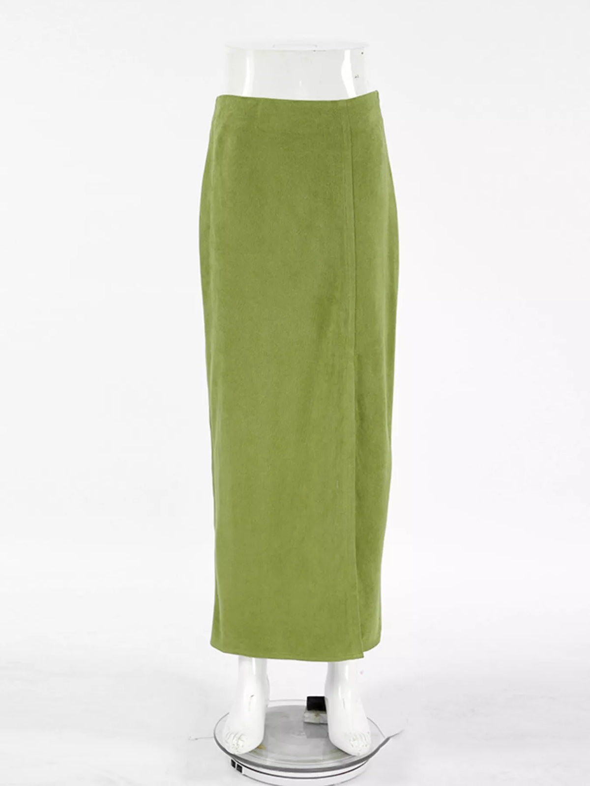 Slit Midi Skirt in Matcha Green