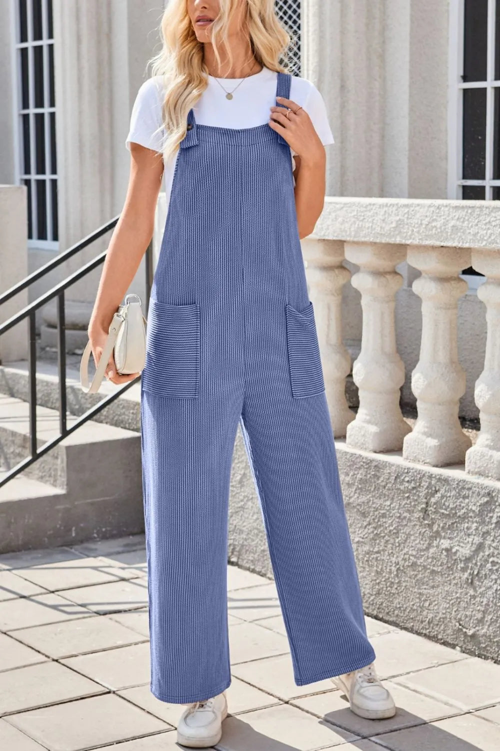 Square Neck Wide Strap Overalls
