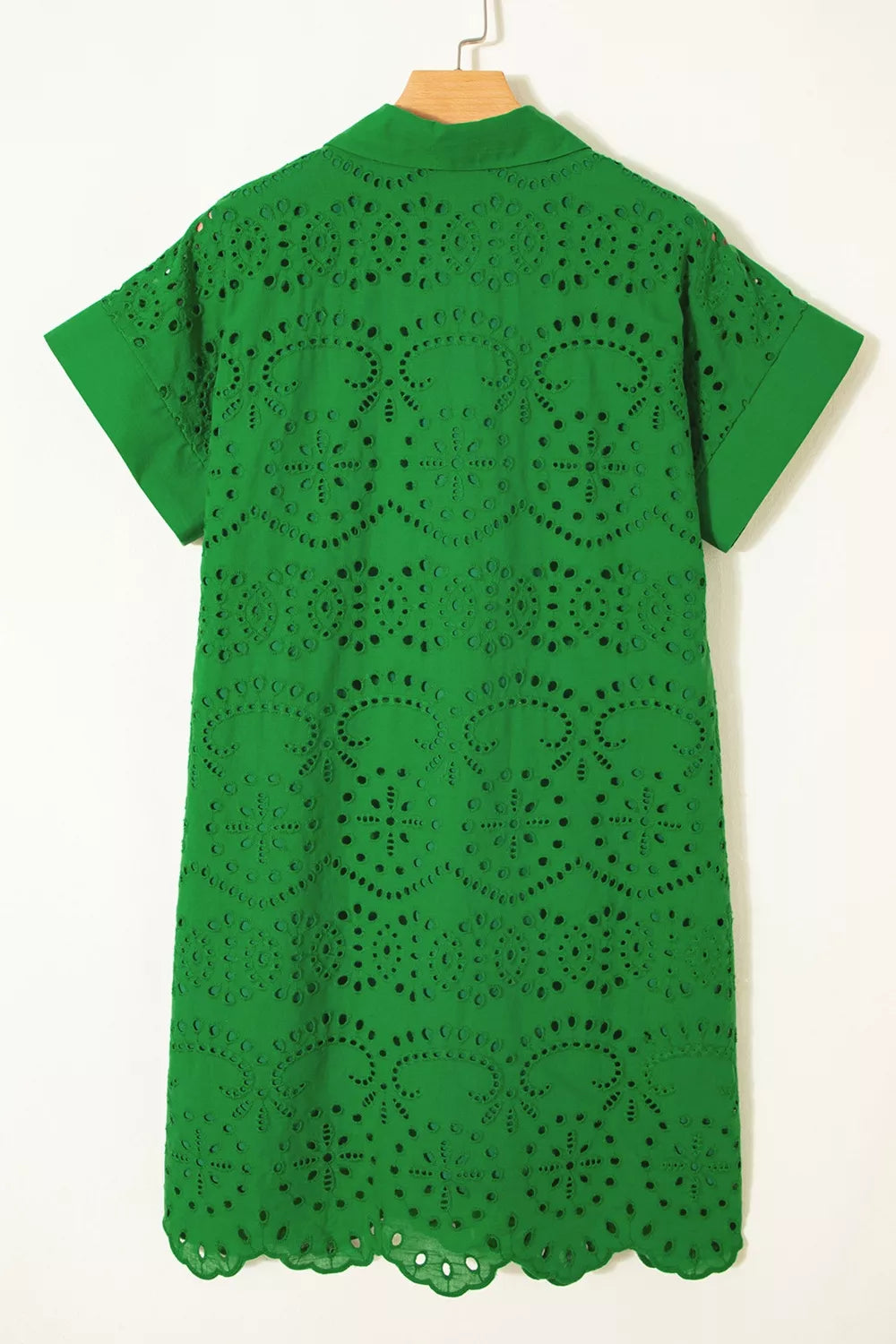 Eyelet Collared Dress in Green