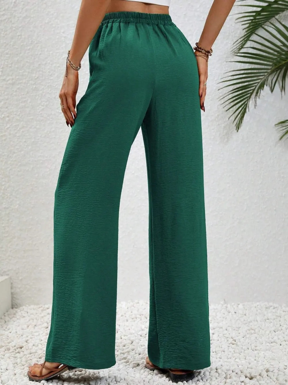 Wide-Leg Drawstring Pants