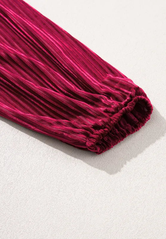 Square Neck Ruched Mini Dress in Burgundy