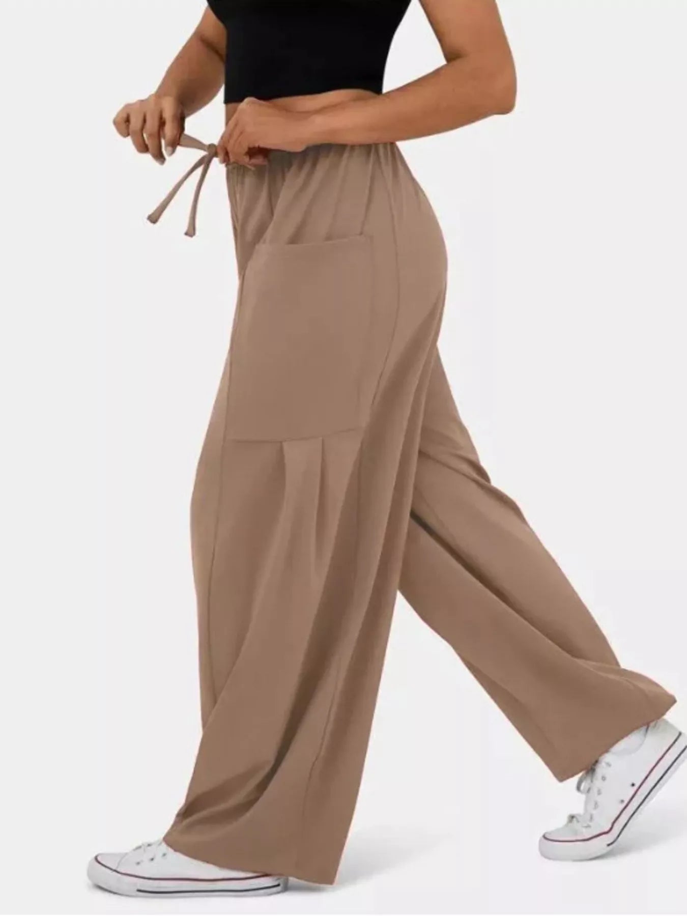 Drawstring Wide-Leg Pants