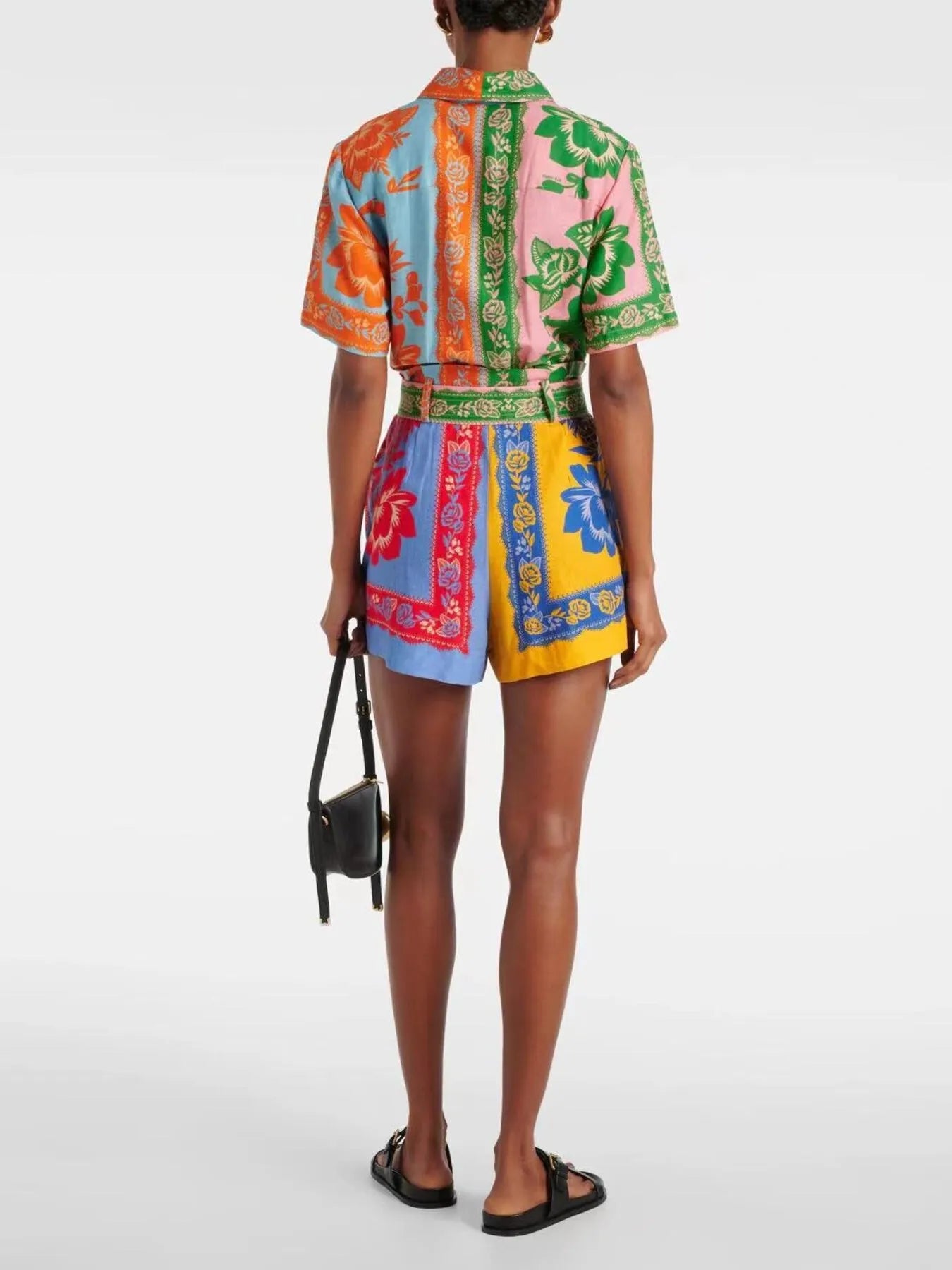 Tie-Waist Romper in Multicolor