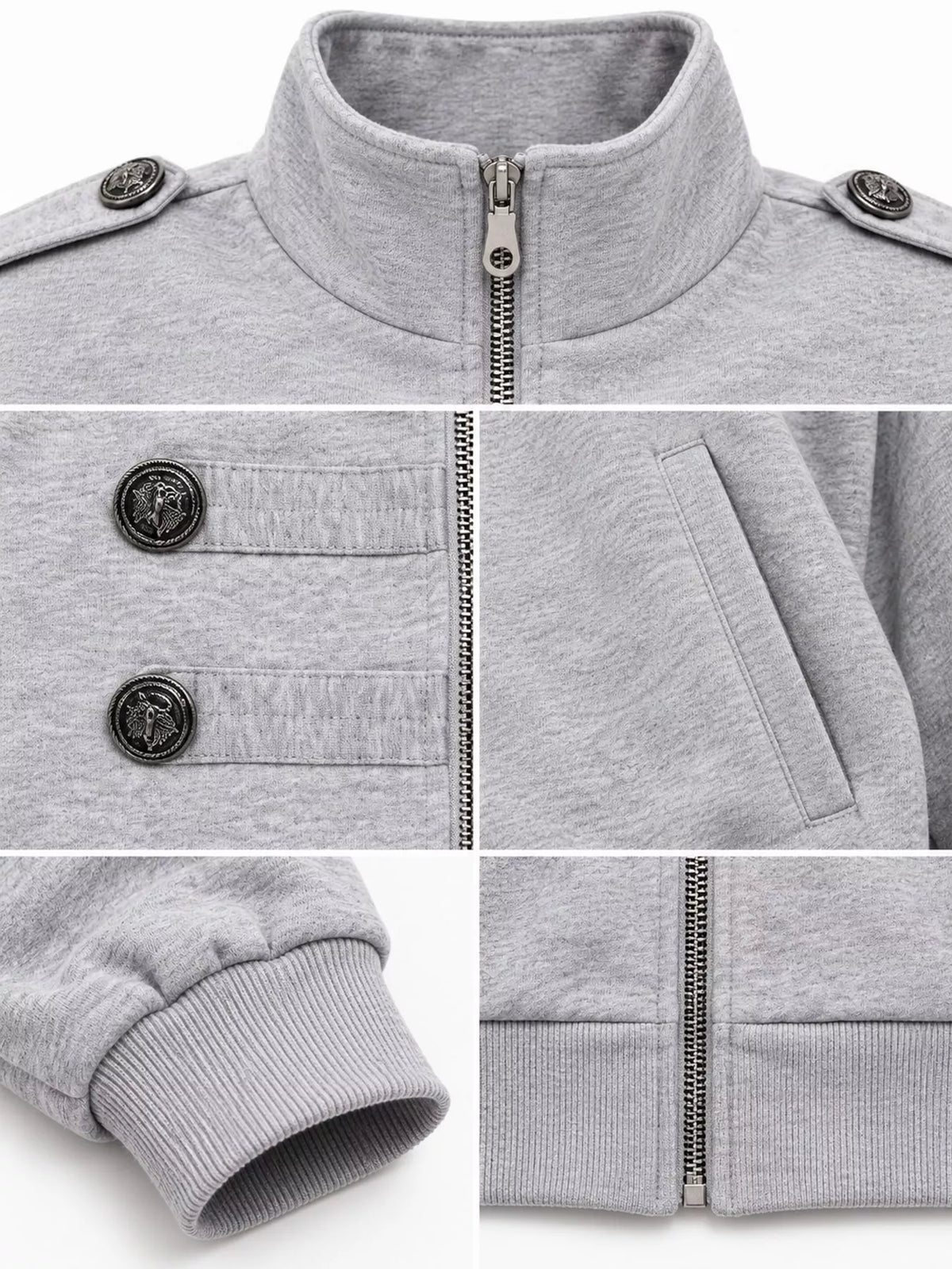 Double-Breasted Zip-Up Jacket