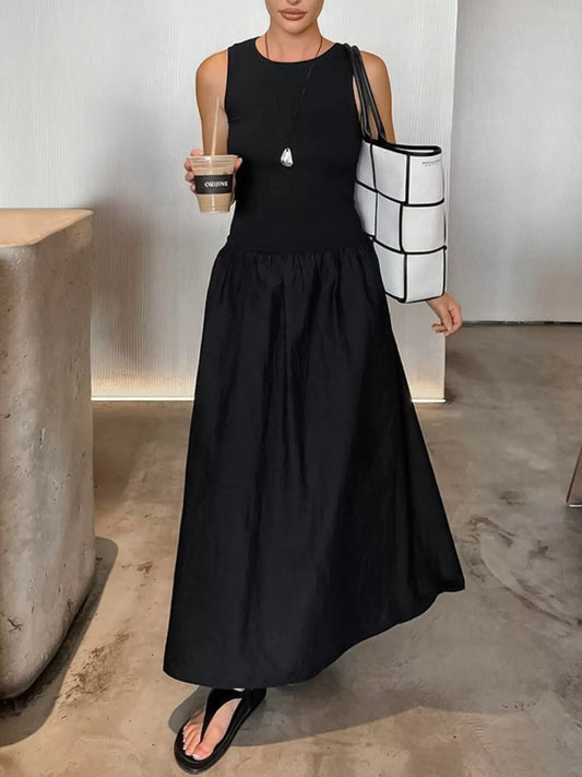 Cutout Detail Maxi Dress in Black
