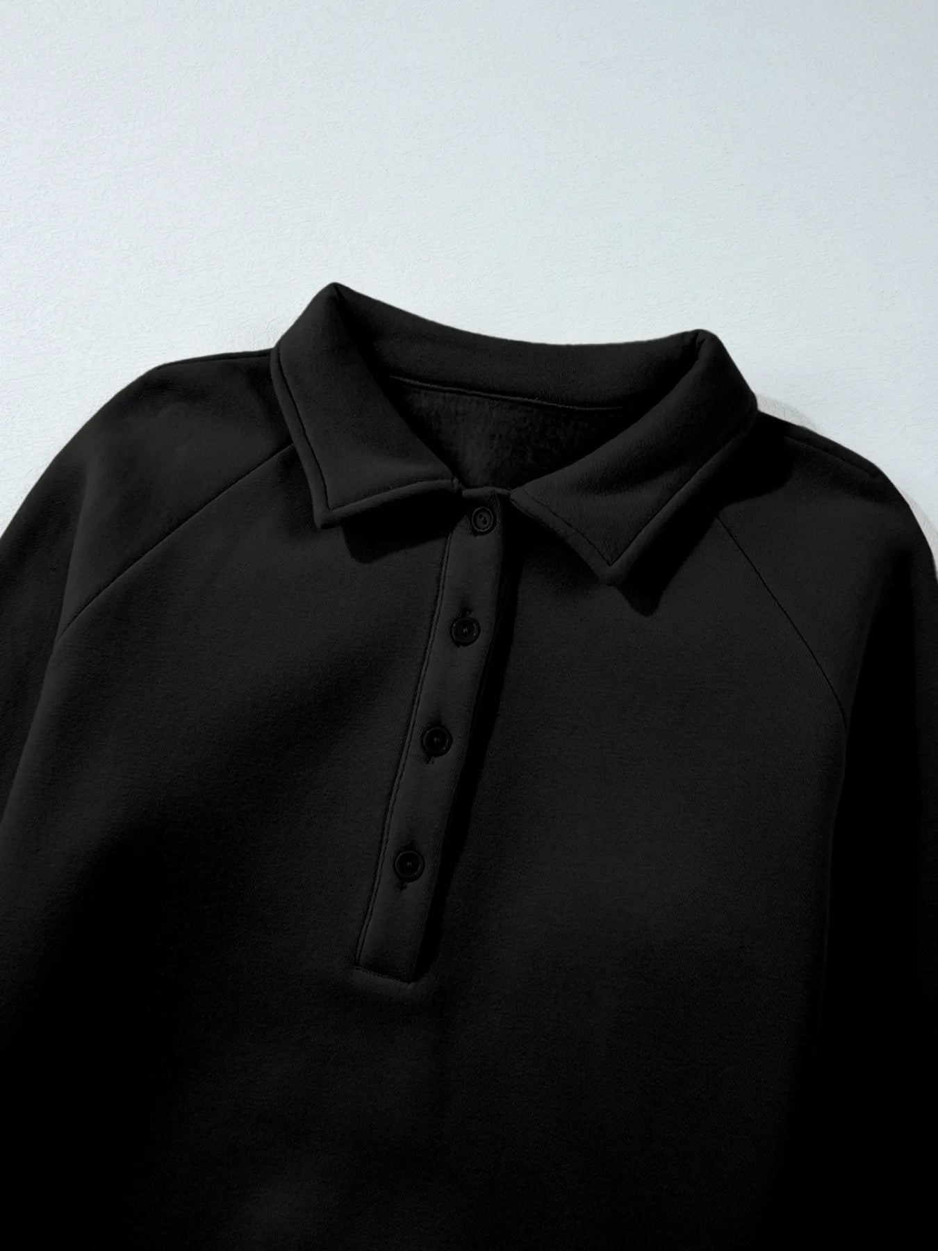 Collared Sweatshirt and High-Waist Pants Active Set