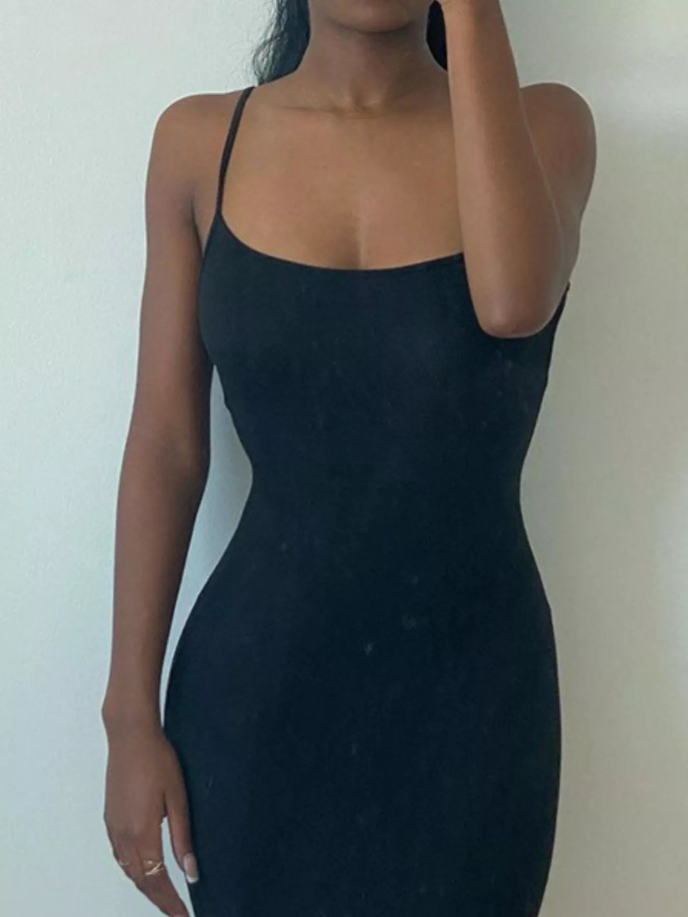 Solid Spaghetti Strap Maxi Dress