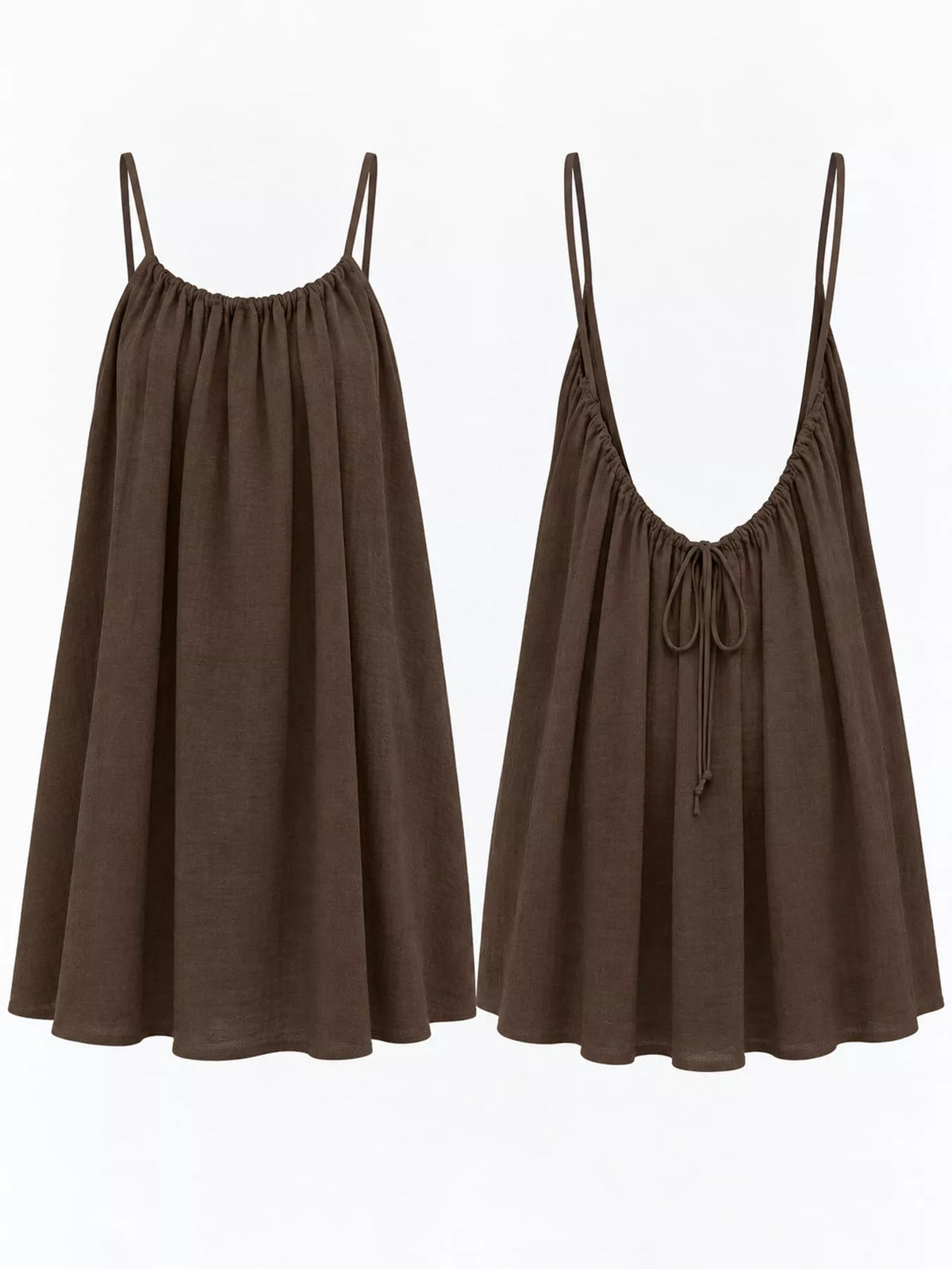 Backless Spaghetti Strap A-Line Mini Dress