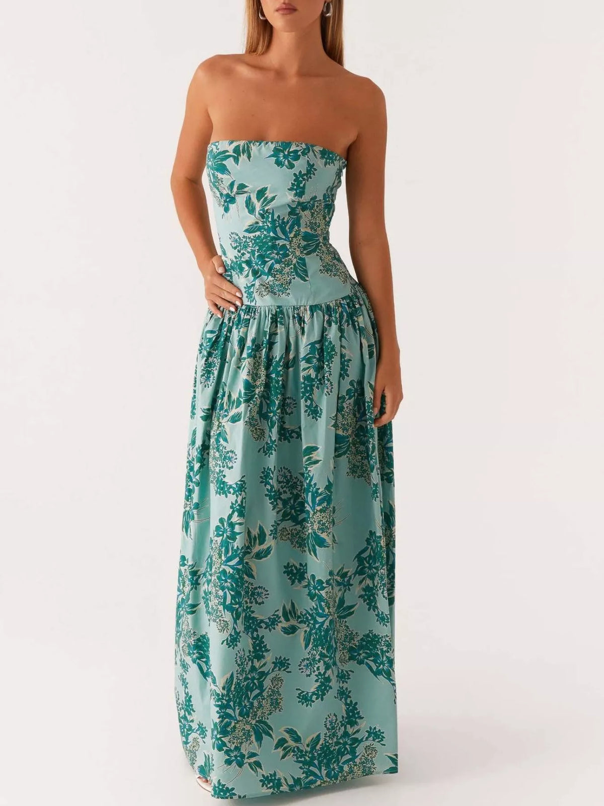 Ruched Tube Maxi Dress