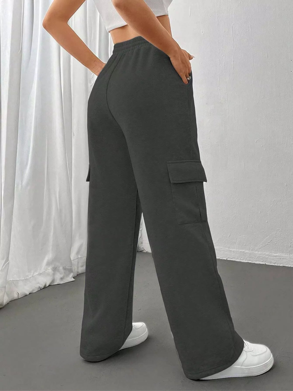 Relaxed Fit Drawstring Waist Pants