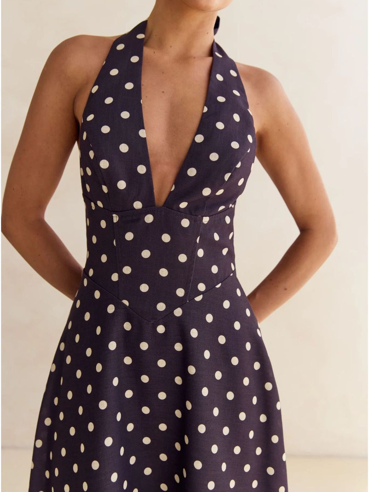 Floral Print Lace-Up Halter Maxi Dress