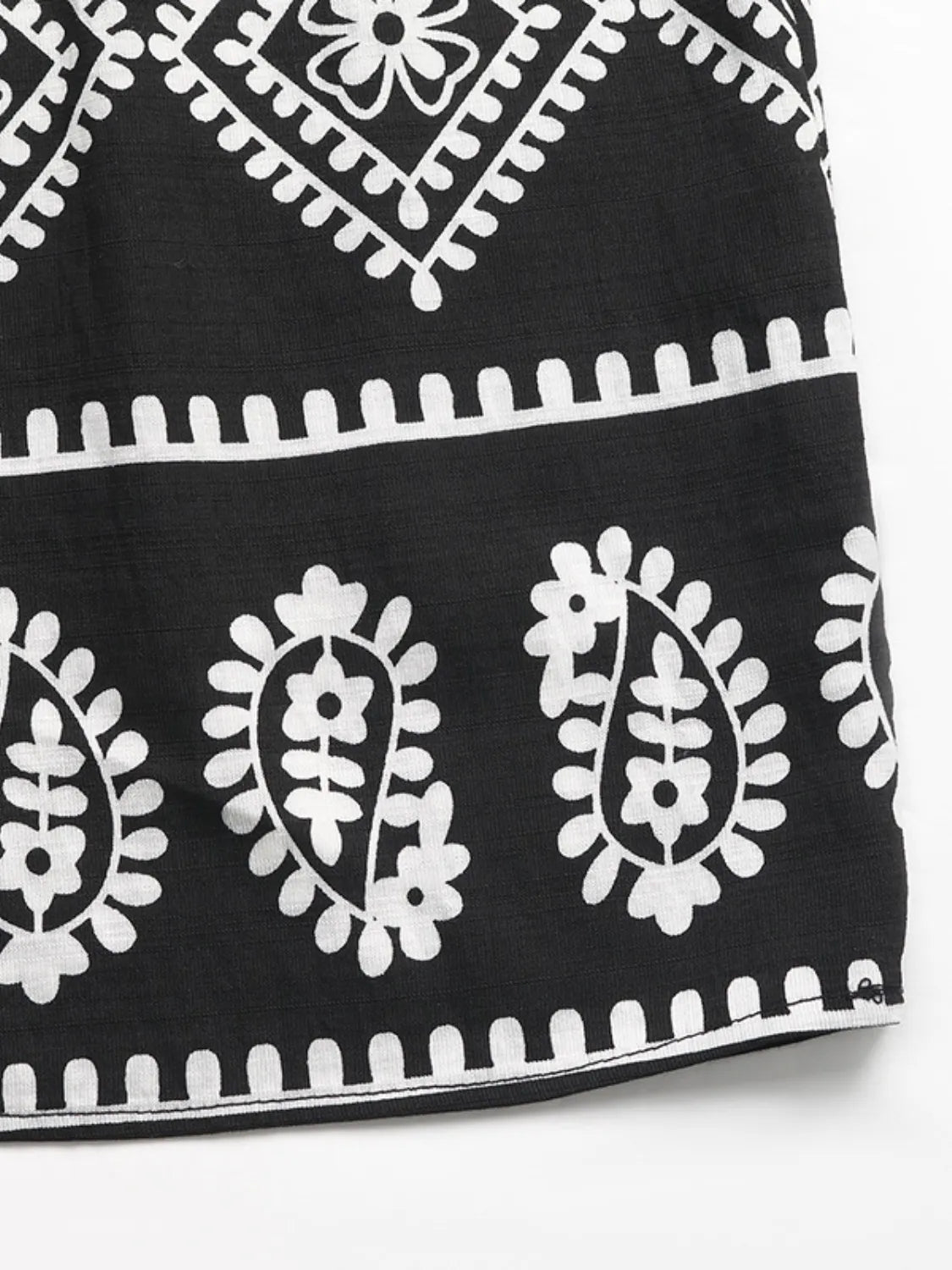 Printed Square Neck Maxi Cami Dress in Black