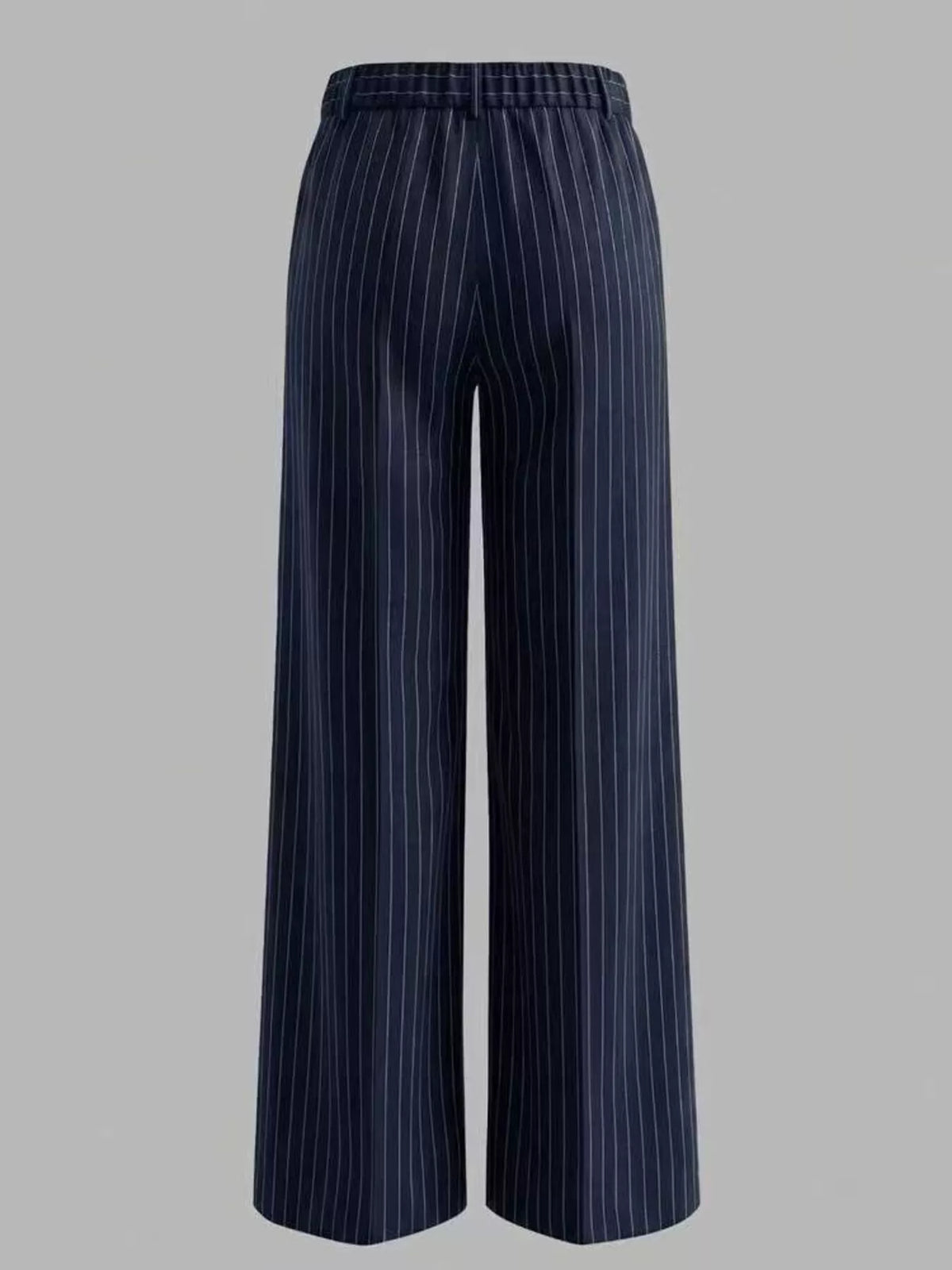 High-Waisted Striped Wide-Leg Pants