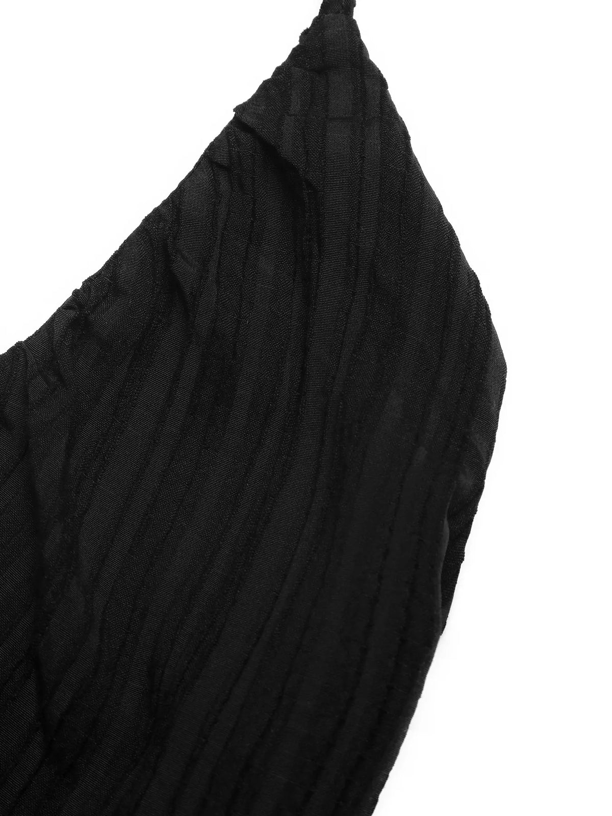 Halter Neck Pleated Maxi Dress in Black