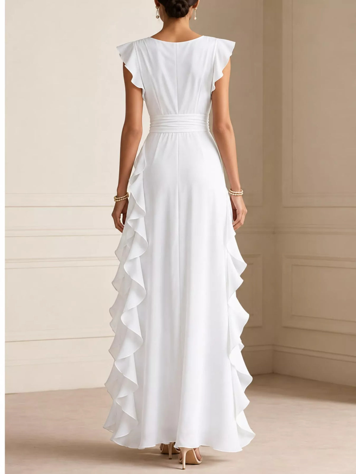Ruffled Surplice Maxi Dress