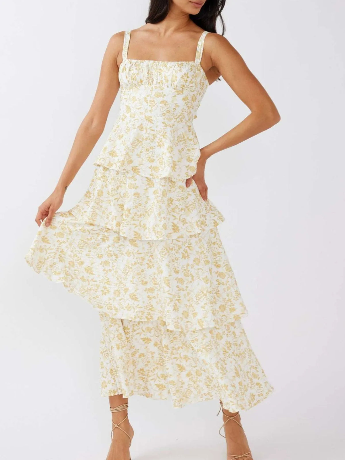 Floral Ruffle Tiered Maxi Dress