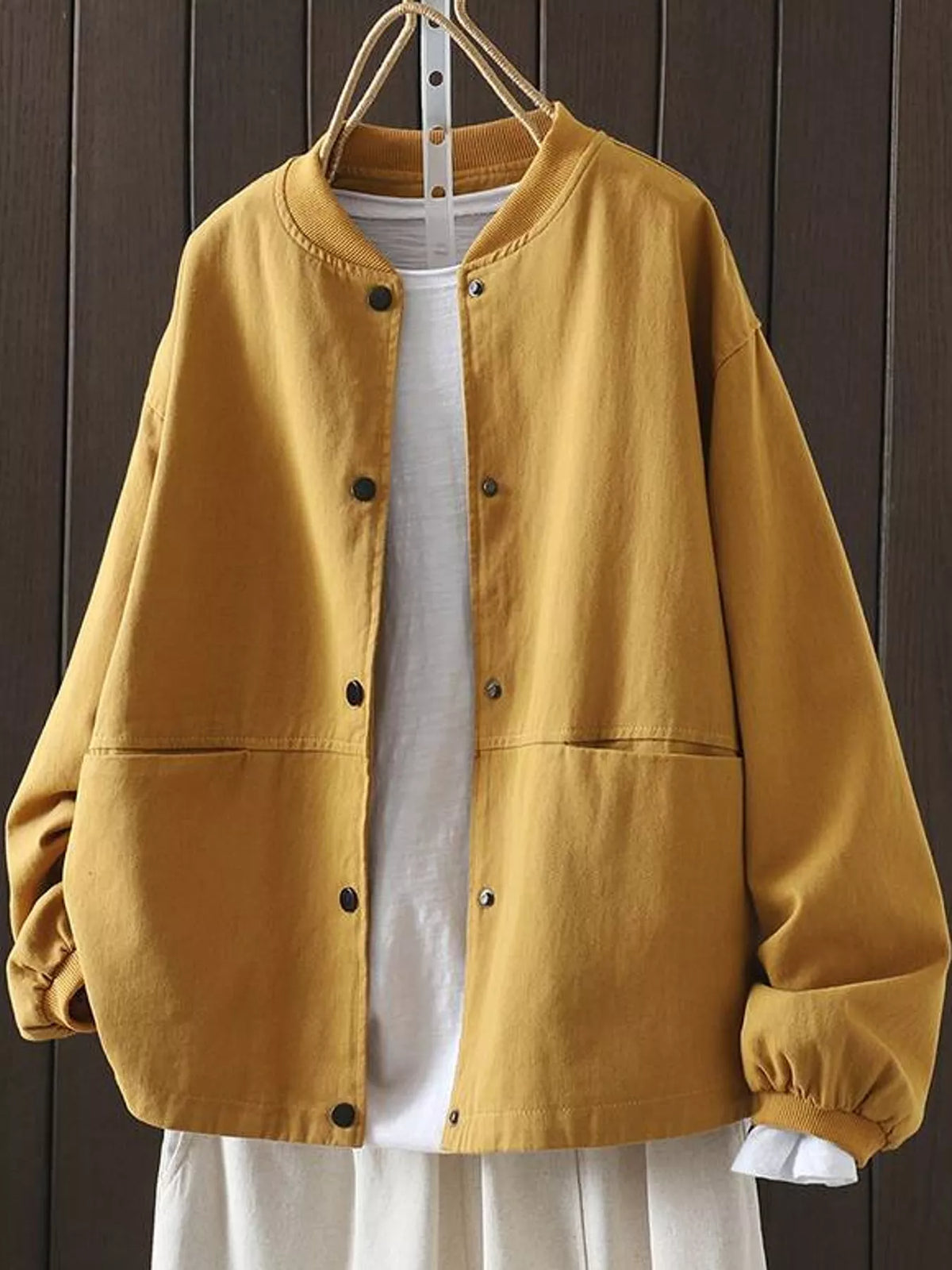 Snap-Front Dropped Shoulder Jacket