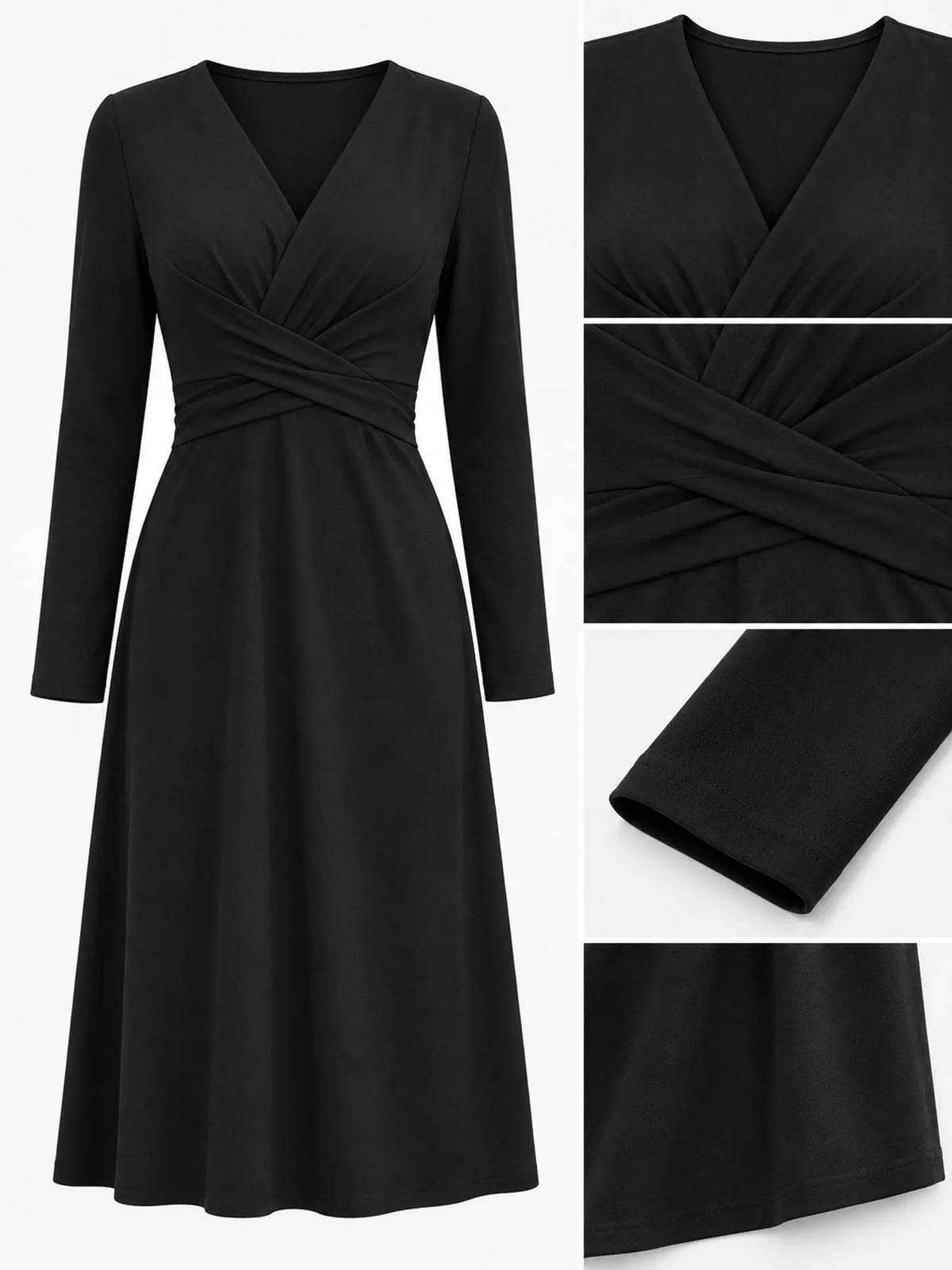 Crisscross Ruched Front Midi Dress