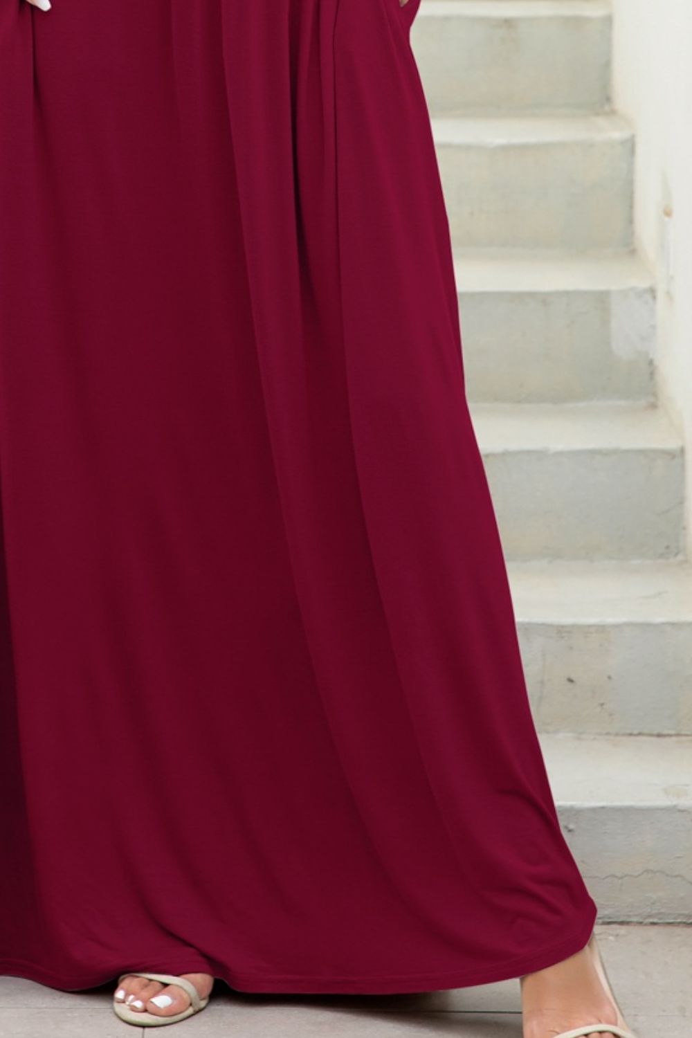 Round Neck Maxi Tee Dress in Black