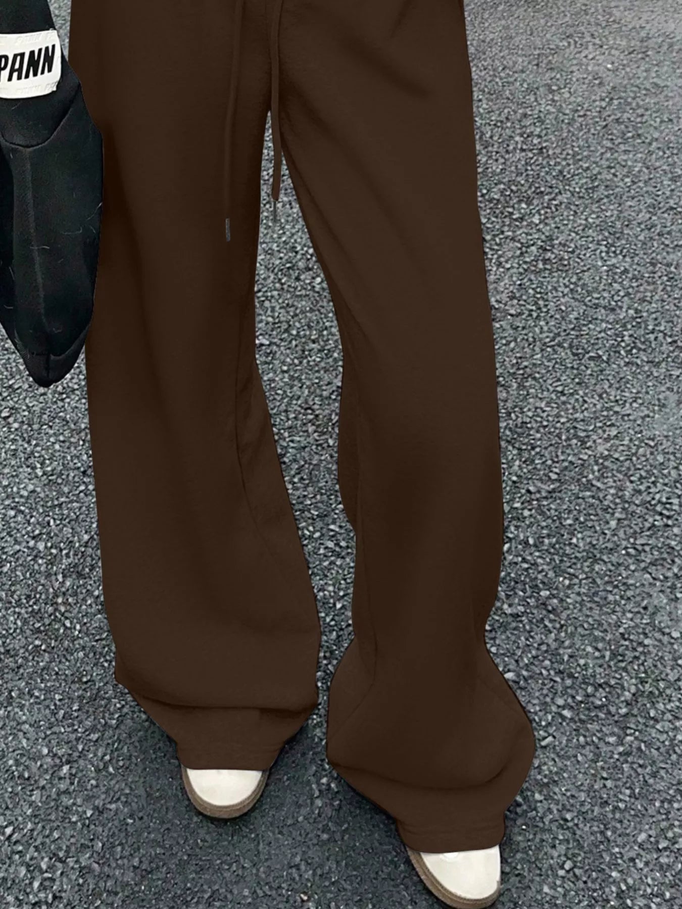 Wide-Leg Drawstring Sweatpants