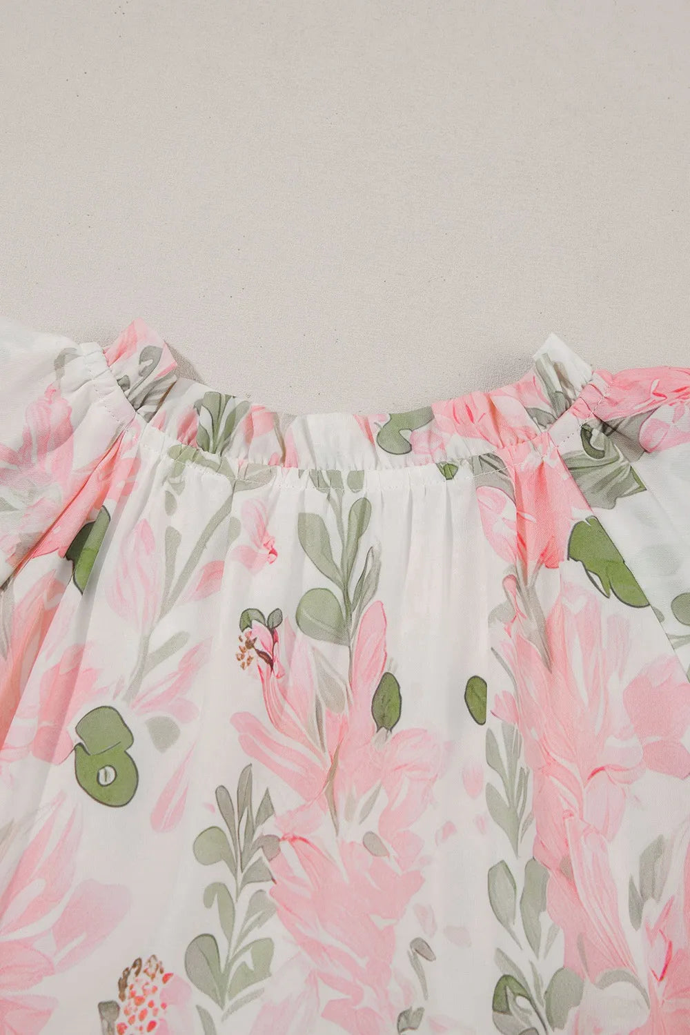 Floral Contrast-Edge Mini Dress