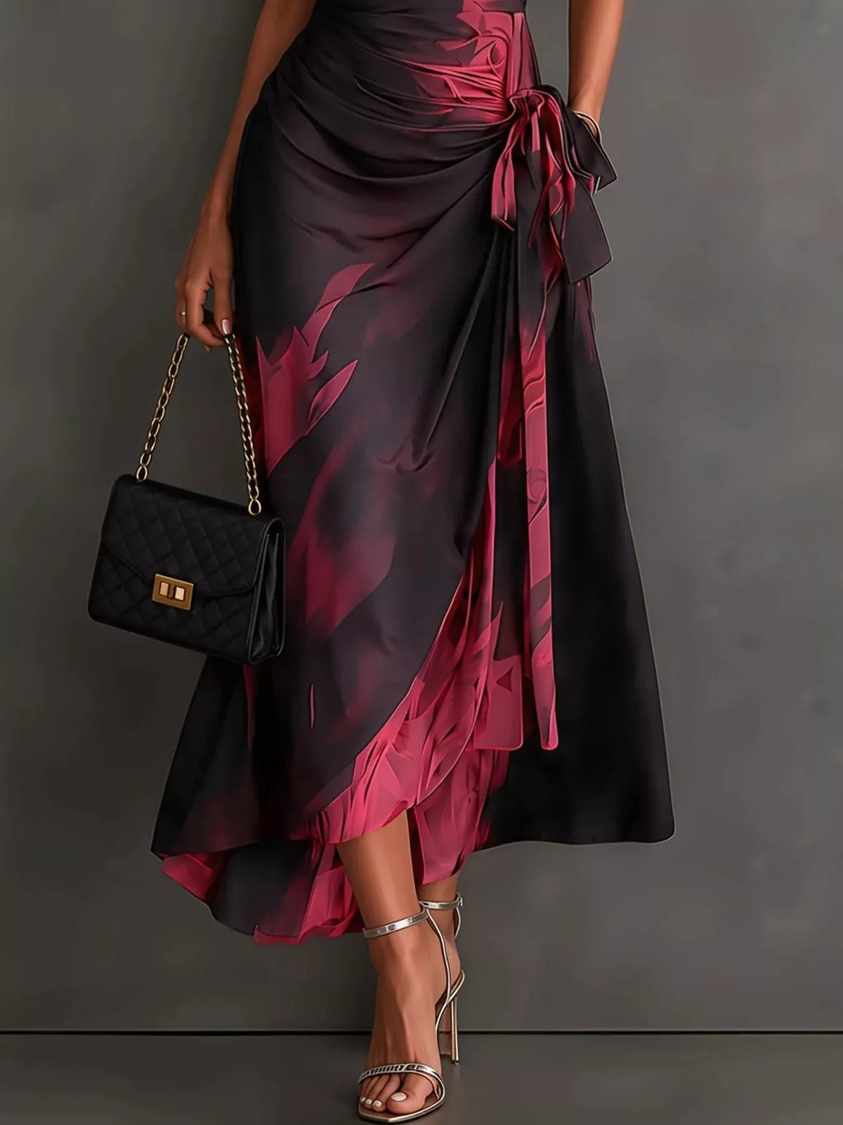 Tie Detail Surplice Dress