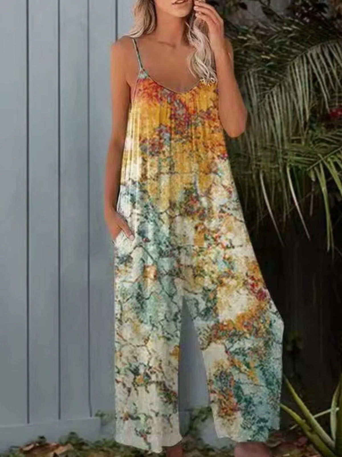 Tie-Dye Wide Leg Jumpsuit