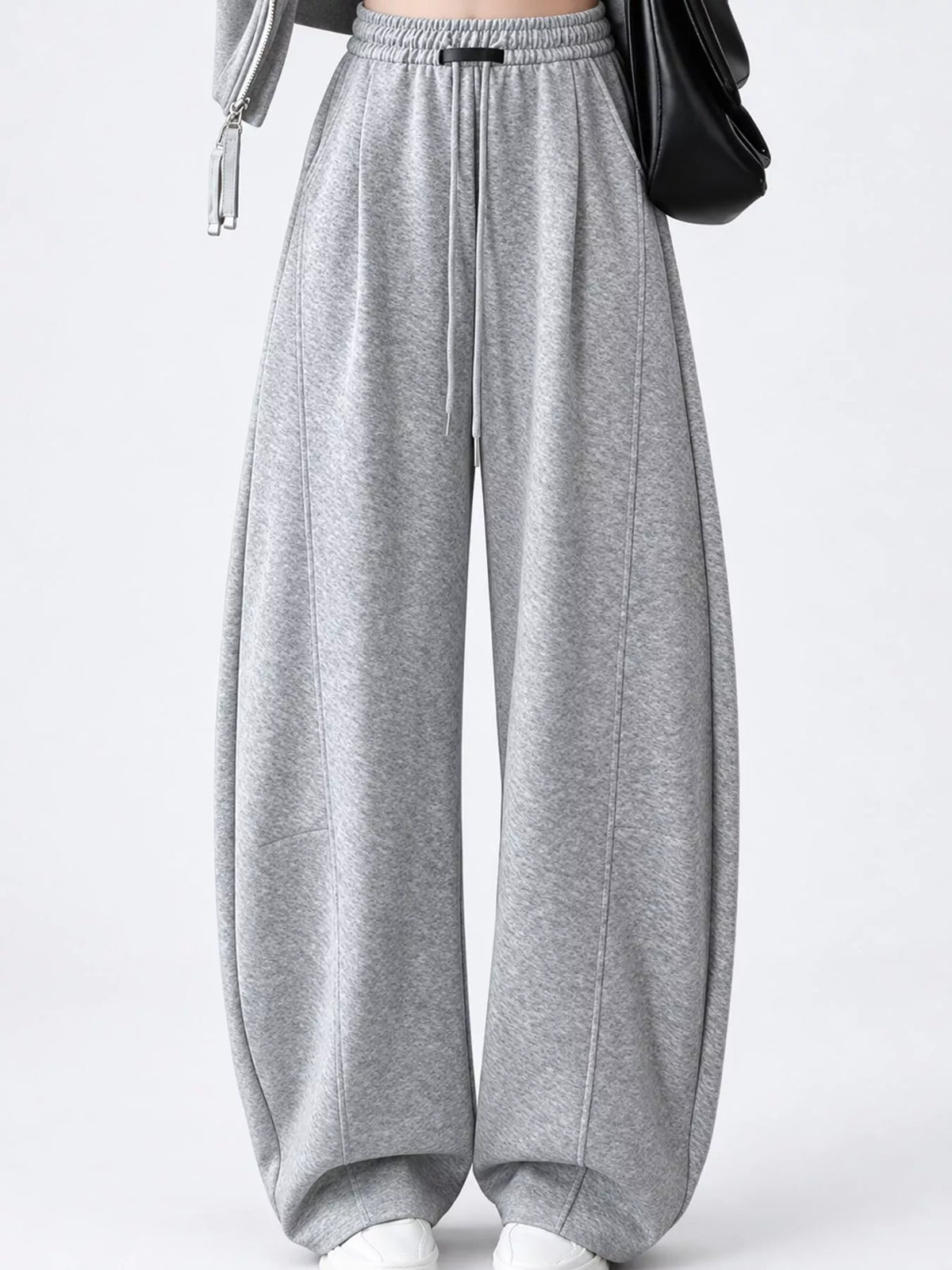 Loose-Fit Wide-Leg Drawstring Sweatpants