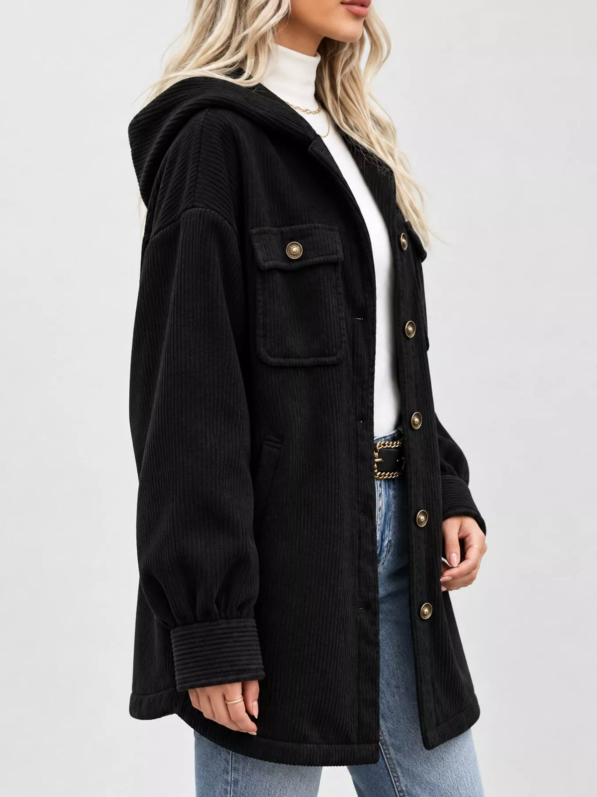 Corduroy Button-Down Jacket