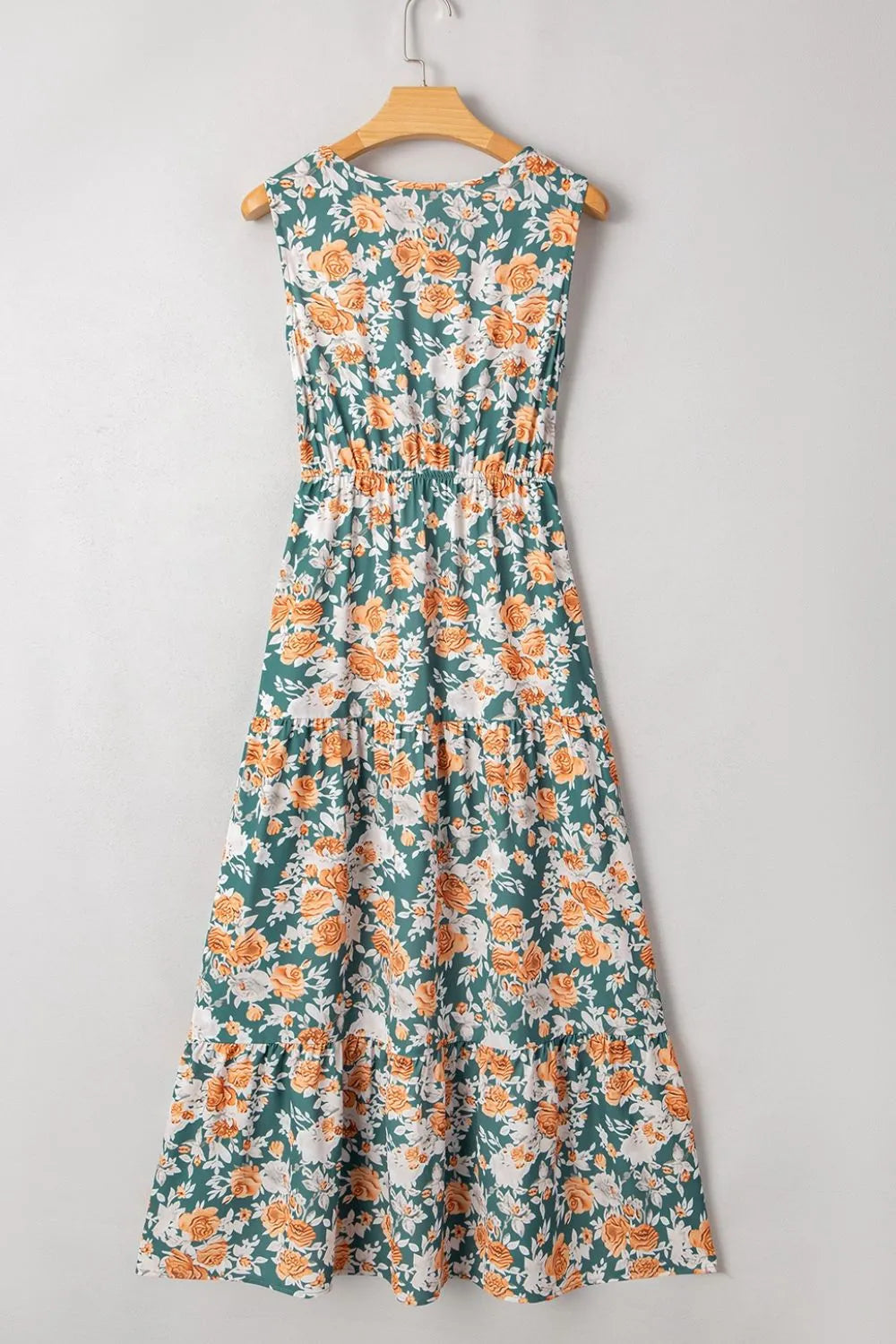 Trimmed V-Neck Tie Waist Dress in Floral
