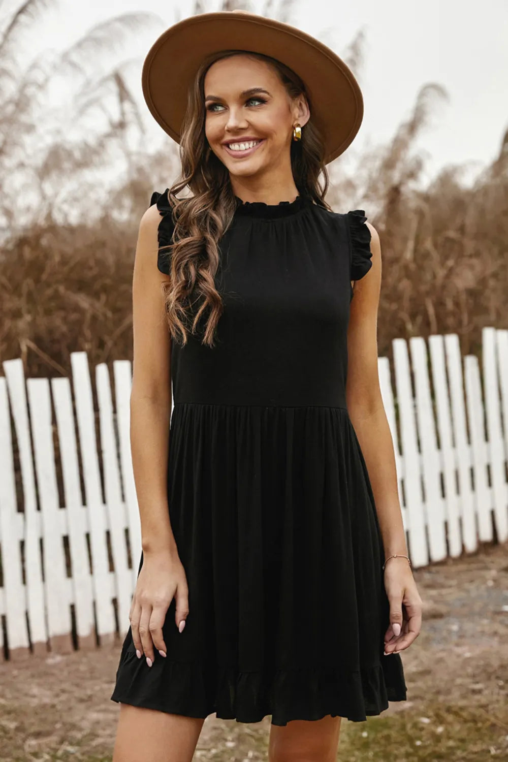 Ruffled Sleeveless Mini Dress