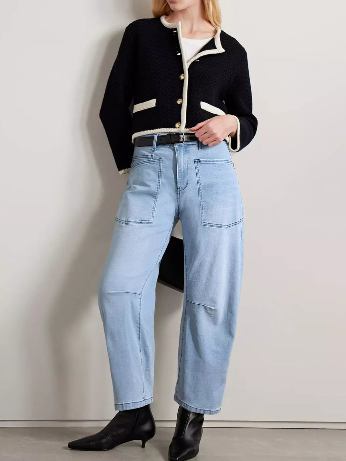 Wide-Leg Jeans with Patch Pockets by Dreamy Drapes