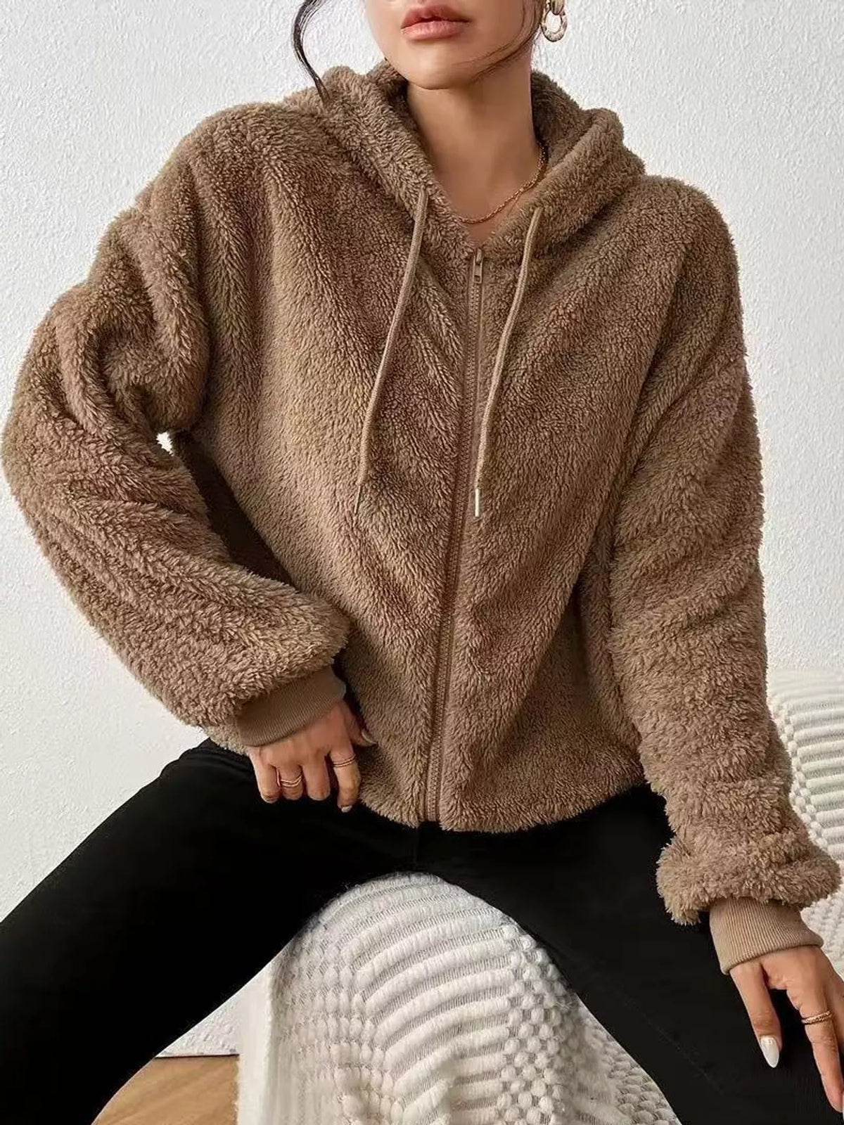 Fleece Zip-Up Hooded Jacket