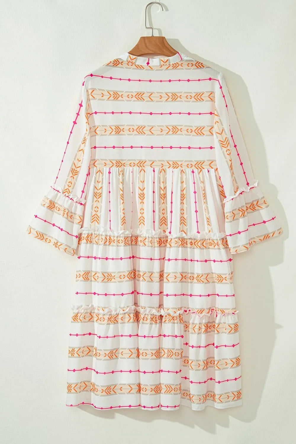 Printed Ruffled Loose Dress in Sherbet