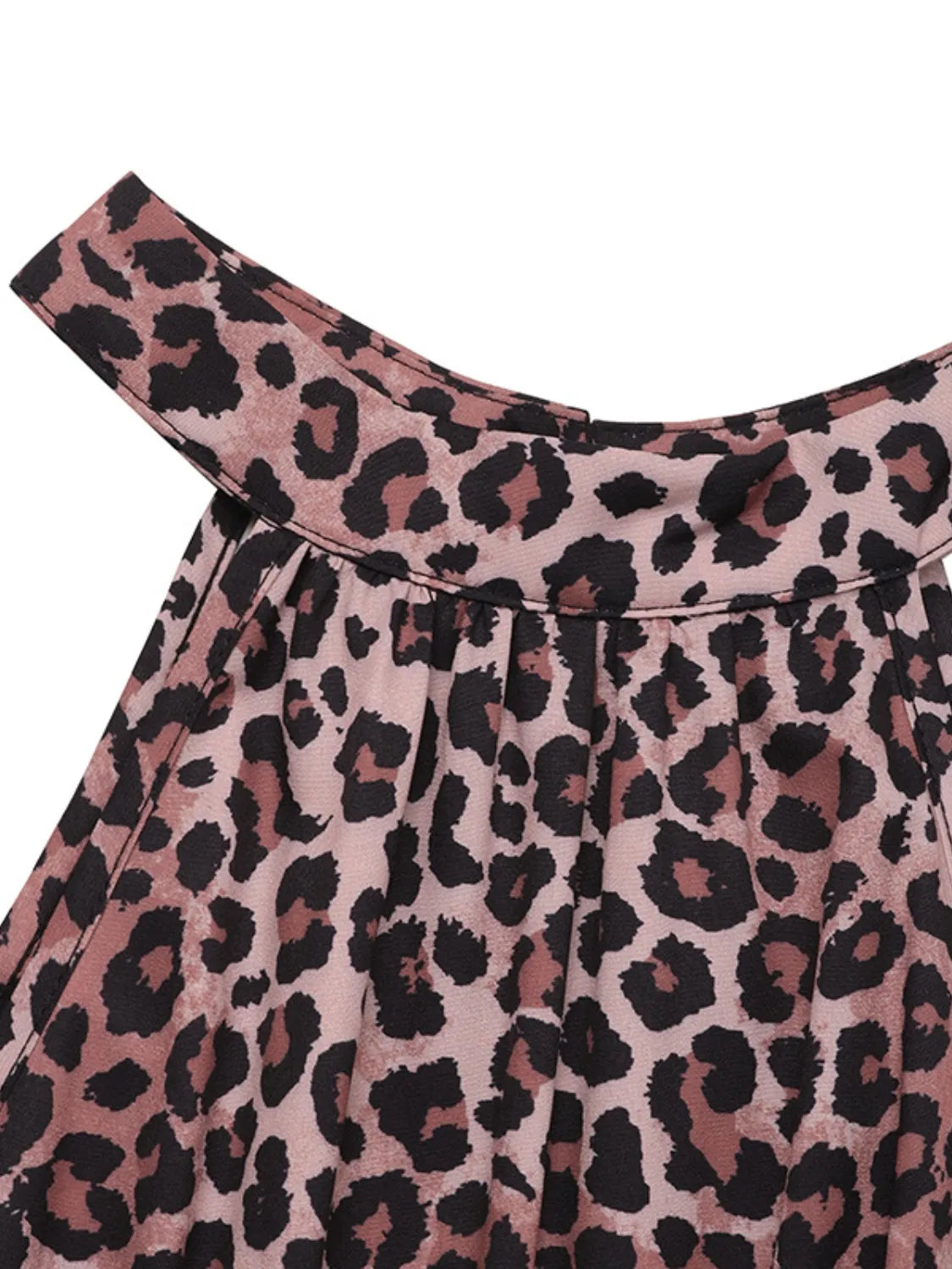 Grecian Neck Maxi Dress in Leopard Print