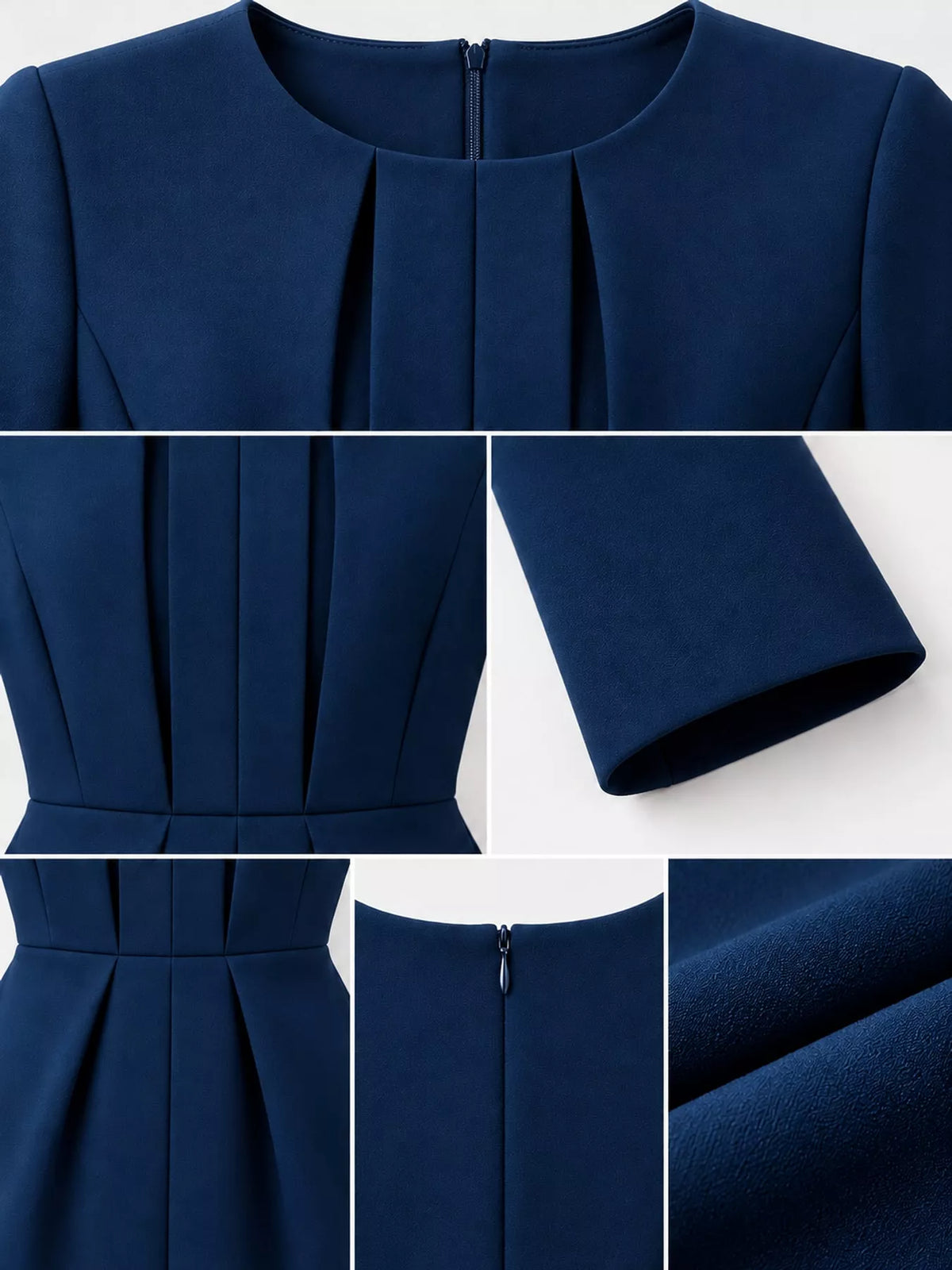 Pleated Long-Sleeve Bodycon Dress