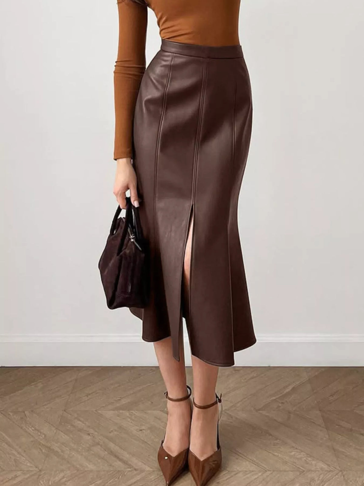 Mermaid Midi Skirt with Side Slit