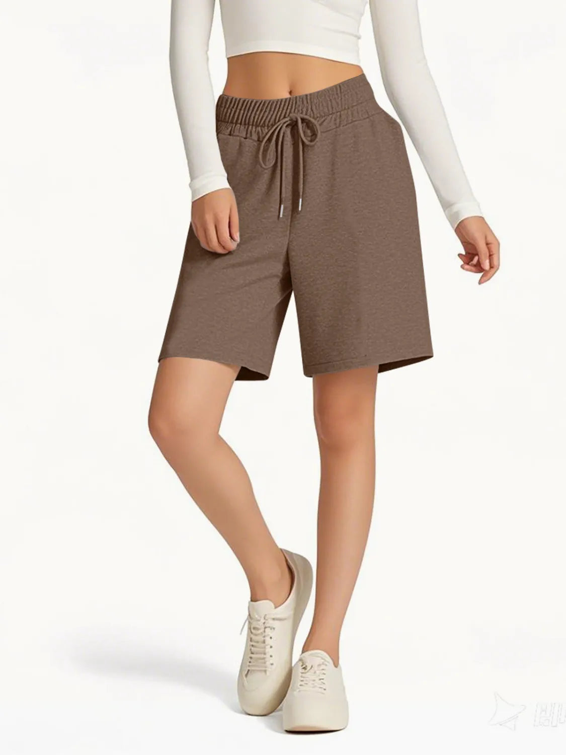 Rayon Drawstring Shorts with Pockets