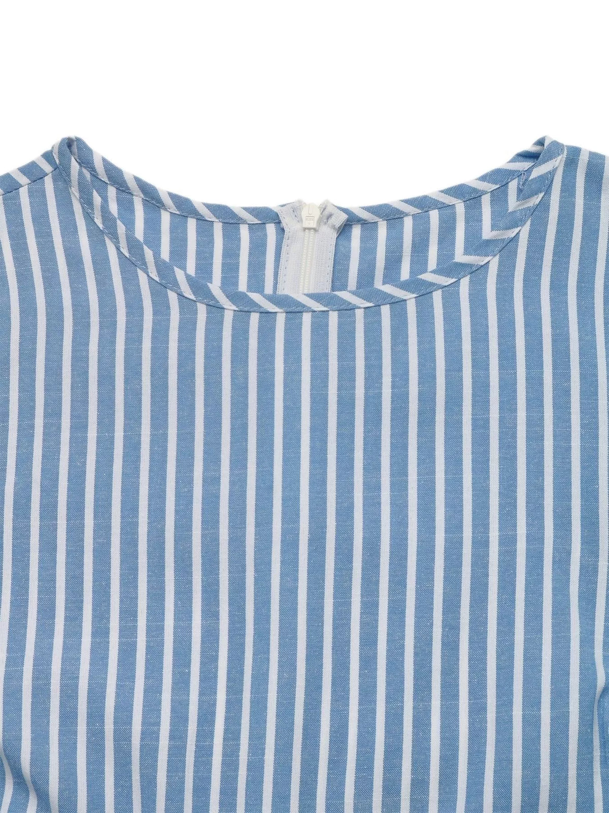 Striped Ruched Mini Dress in Blue
