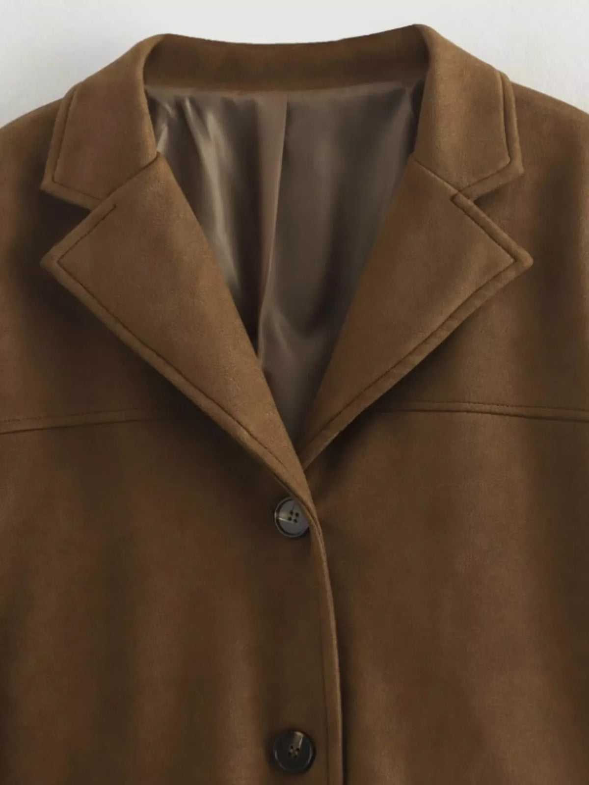 Lapel Collar Button-Up Blazer