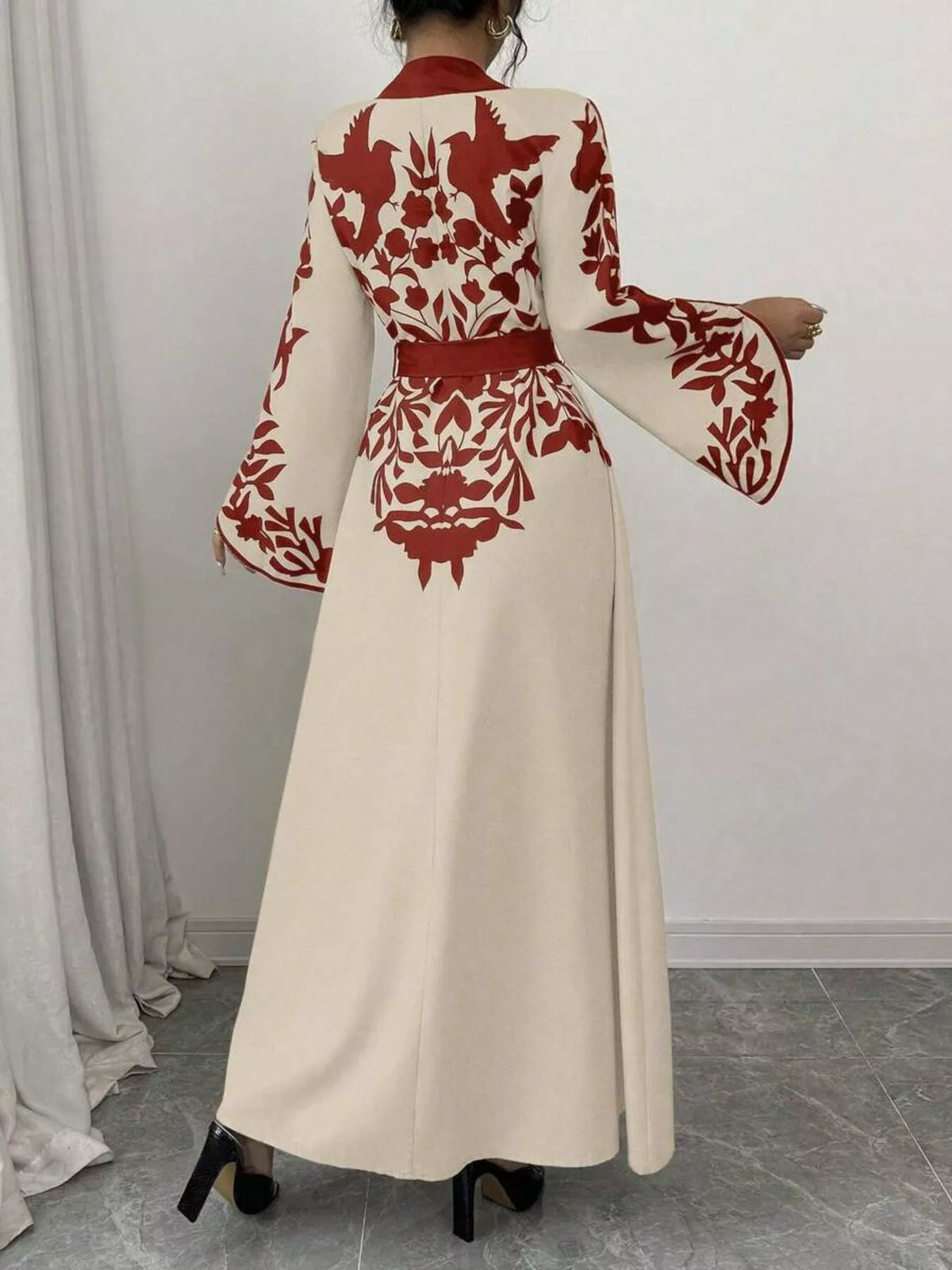 Printed Tie-Waist Maxi Dress with Front Split by Calliope