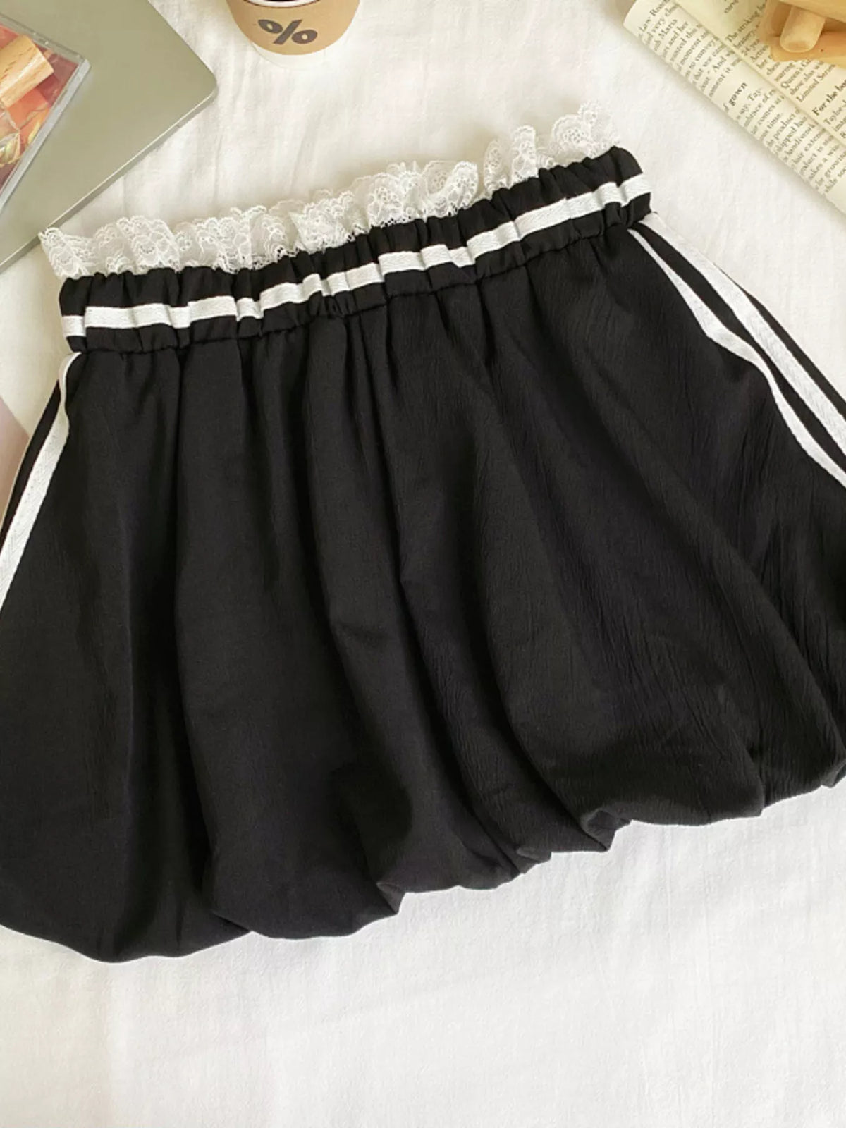 Lace Trim Mini Skirt