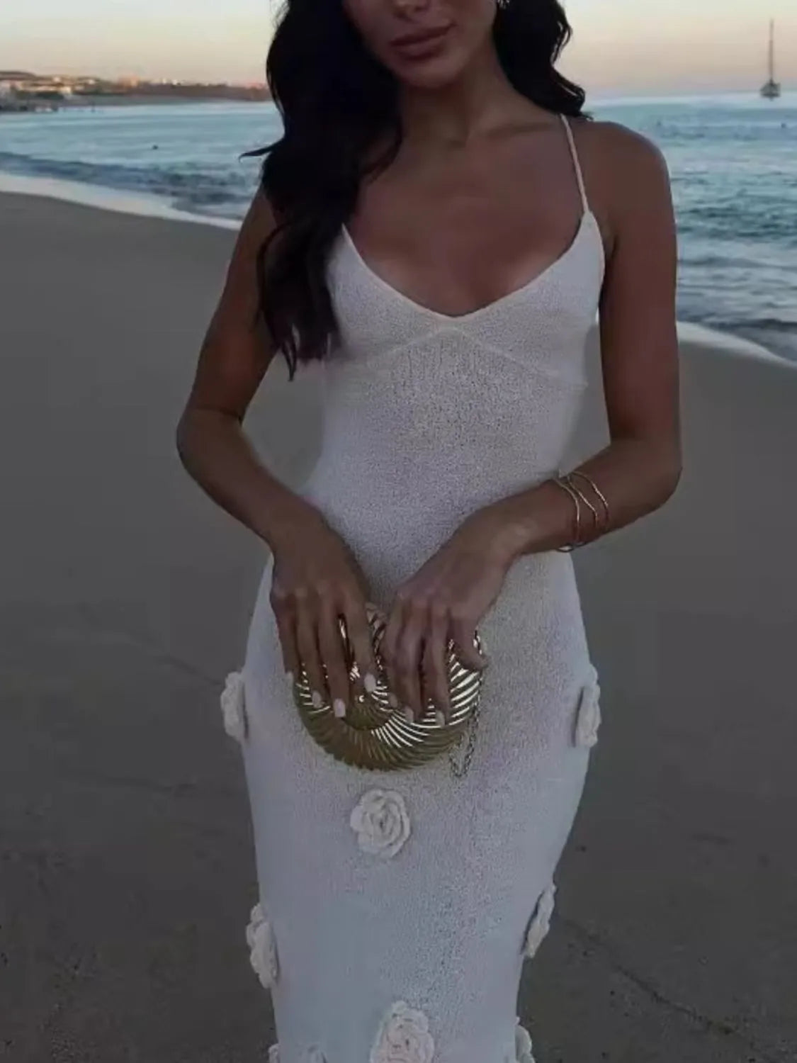 Backless Flower Maxi Cami Dress