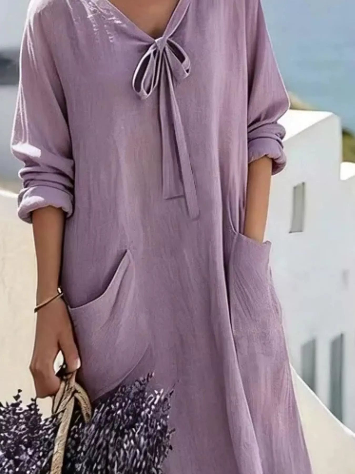 Long Sleeve Maxi Dress with Pockets