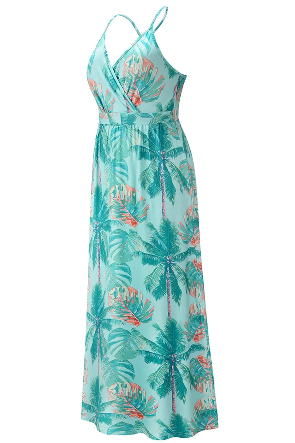 Crisscross Surplice Printed Cami Dress